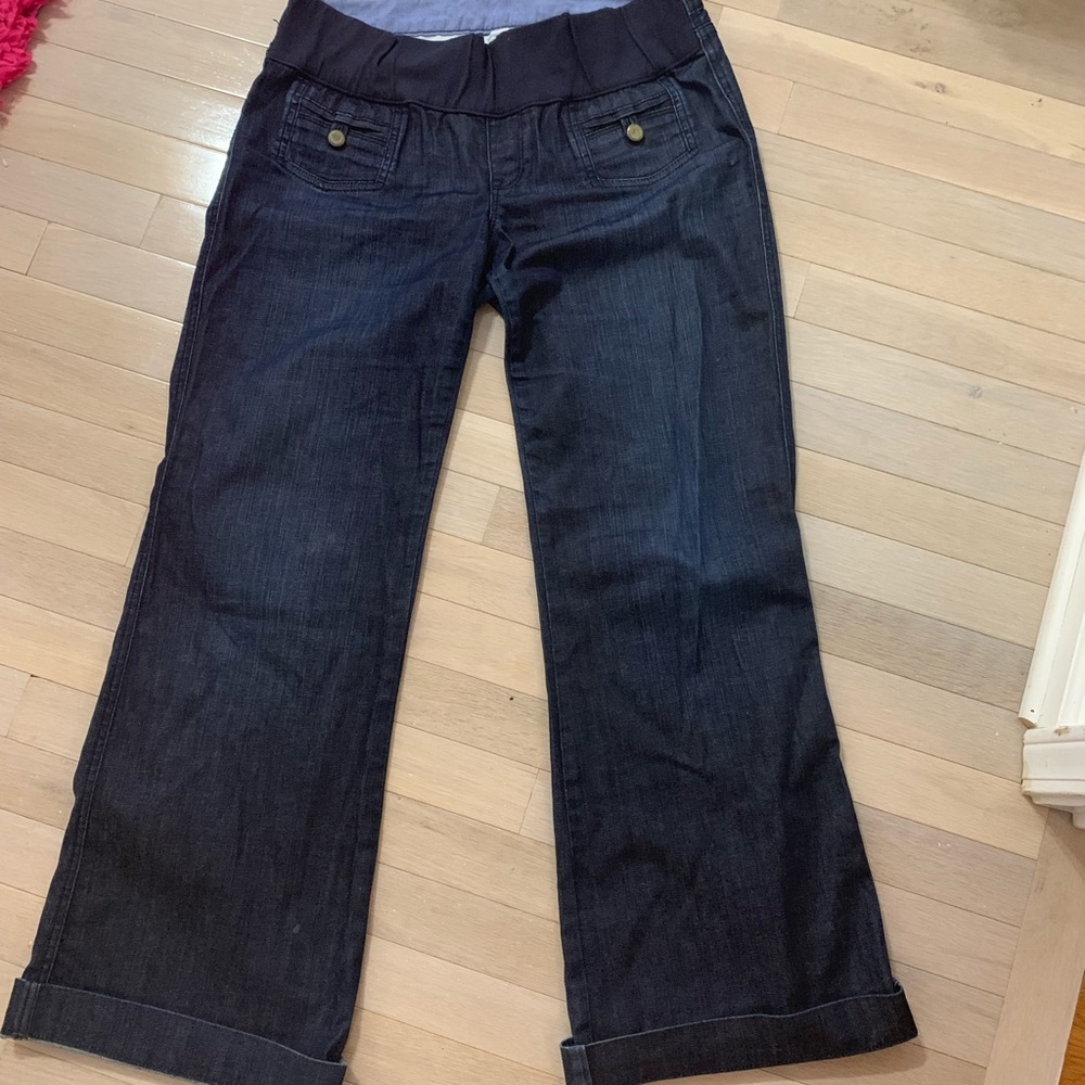 Gap maternity stretch wide leg jeans